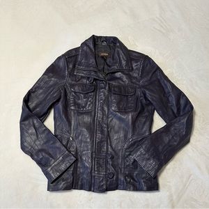 Danier Deep Purple Biker Genuine Leather Jacket